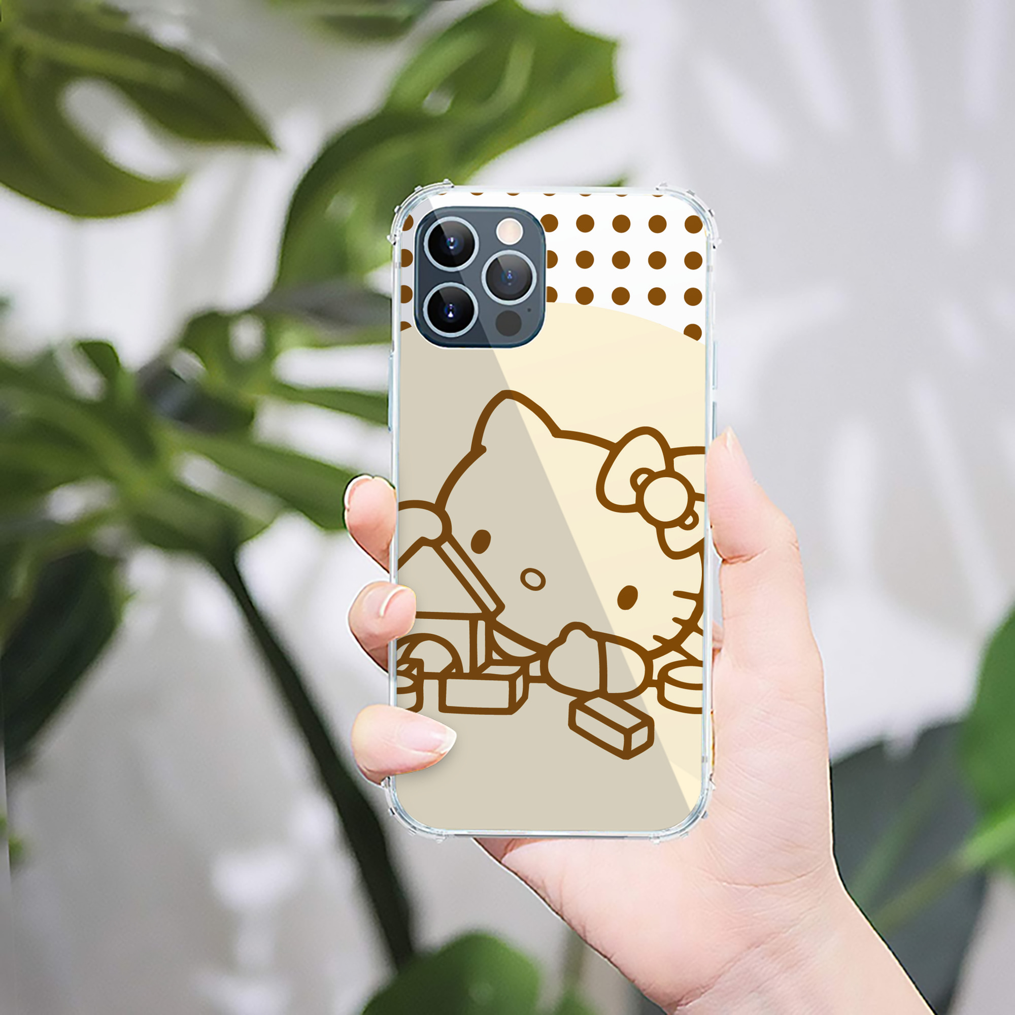 （画像用） Hello Kitty ハローキティ 【iPhone 12シリーズ対応】透明スマホケース（クリアソフトケース）